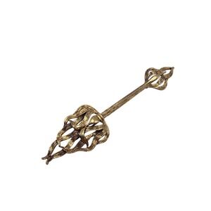 Frank Tortolani MCM Modernist Flaming Sceptor, Torch, Arrow? Brooch Pin **RARE**